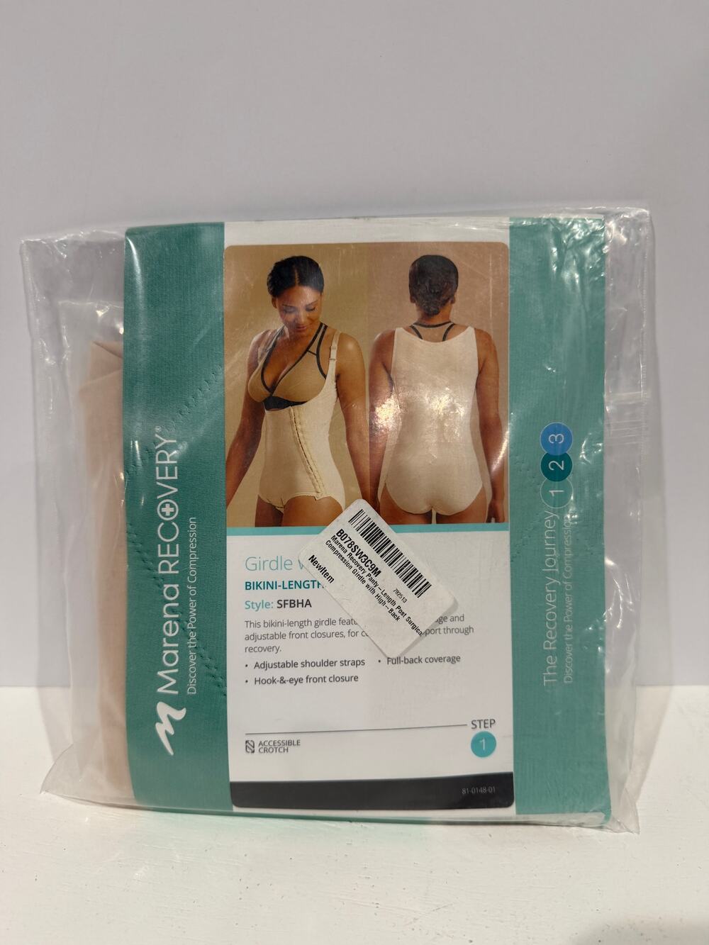 Marena Step 1 Girdle with High Back Bikini Length SFBHA LARGE Beige